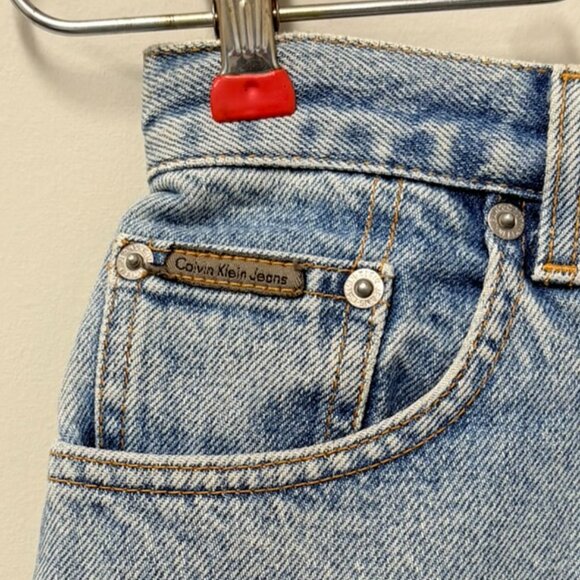 Calvin Klein Womens Size 4 Cuff Short Double Stone Wash Denim Shorts Vintage 90s - Picture 5 of 10